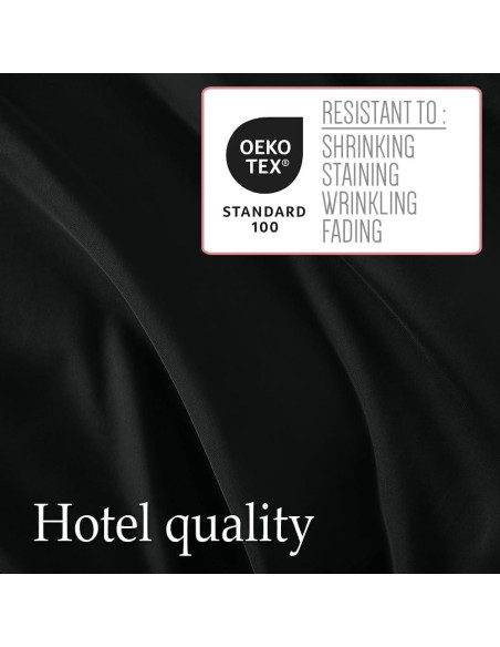 Conjunto de Sábanas Completo lalaLOOM Microfibra 4 Piezas Negro