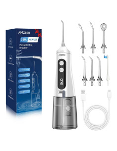 Irrigador Oral Eléctrico AMZBSR Blanco 350ml 9 Modos IPX7