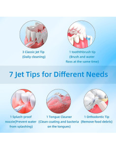 Irrigador Oral Eléctrico AMZBSR Blanco 350ml 9 Modos IPX7 2