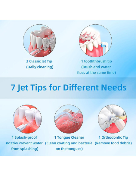 Irrigador Oral Eléctrico AMZBSR Blanco 350ml 9 Modos IPX7