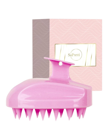 Cepillo Masajeador Cuero Cabelludo SoPretti Rosa - Exfoliante