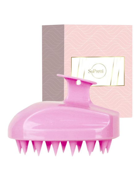 Cepillo Masajeador Cuero Cabelludo SoPretti Rosa - Exfoliante