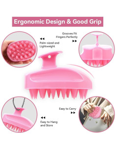 Cepillo Masajeador Cuero Cabelludo SoPretti Rosa - Exfoliante 2