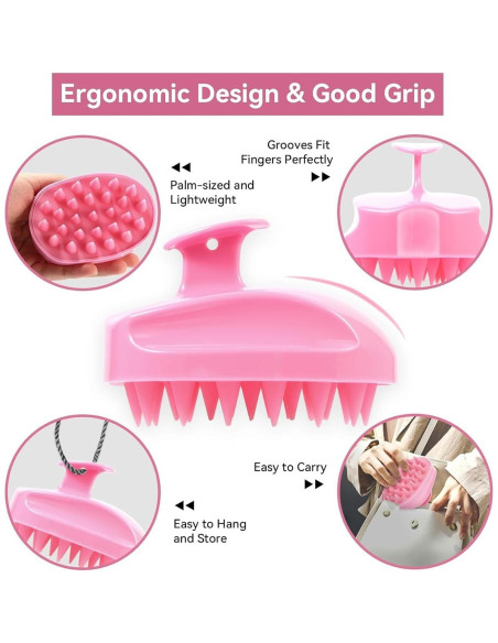 Cepillo Masajeador Cuero Cabelludo SoPretti Rosa - Exfoliante