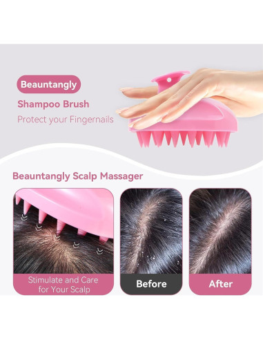Cepillo Masajeador Cuero Cabelludo SoPretti Rosa - Exfoliante