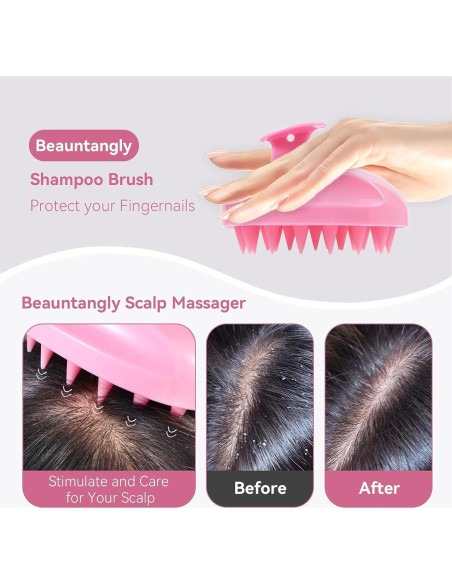 Cepillo Masajeador Cuero Cabelludo SoPretti Rosa - Exfoliante