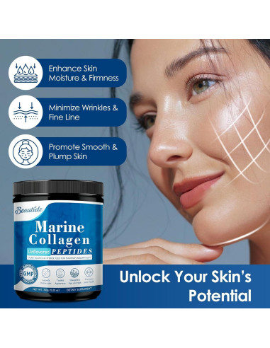 Péptidos de colágeno marino Beautide 349g con Vitamina C