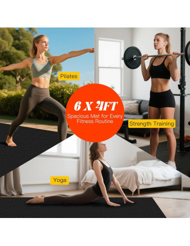 Alfombrilla de Ejercicio VTORY 182x122cm Antideslizante 8mm