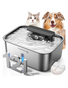 Fuente de Agua para Perros FEELNEEDY 12L Acero Inoxidable