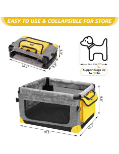 Asiento de Coche Plegable para Perros Siyan 46x40x25cm hasta 9kg 2