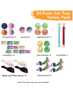 Set de Juguetes Interactivos para Gatos YULOYI - 34 Piezas 2