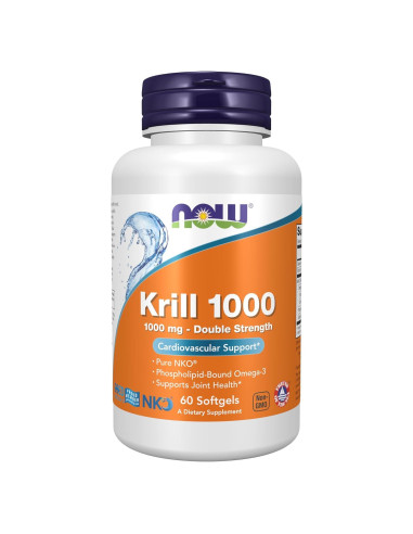 Suplemento Omega-3 Krill NOW Foods 1000 mg 60 Cápsulas Blandas