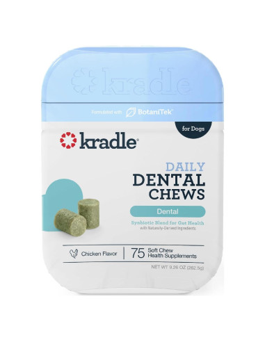 Kradle Dental Chews para Perros - 75 Masticables Suaves