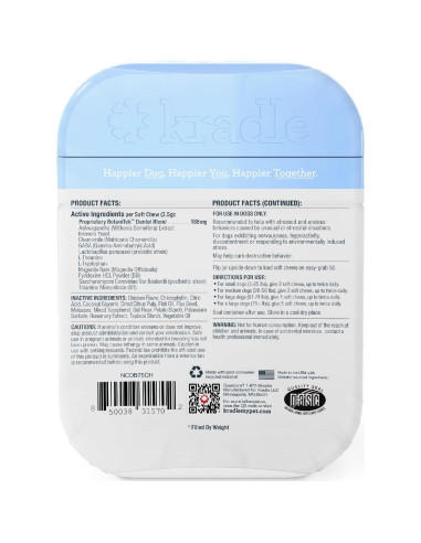 Kradle Dental Chews para Perros - 75 Masticables Suaves