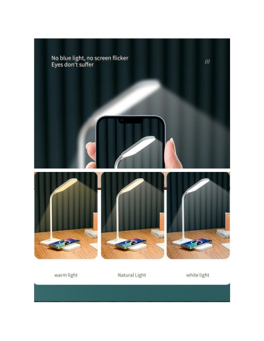 Lámparas de Escritorio LED Blue-Ra BRDL01 Carga Inalámbrica