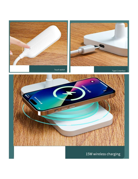 Lámparas de Escritorio LED Blue-Ra BRDL01 Carga Inalámbrica