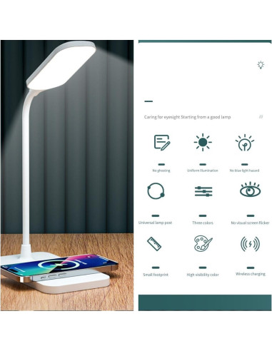 Lámparas de Escritorio LED Blue-Ra BRDL01 Carga Inalámbrica