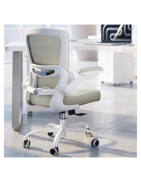Silla de Oficina Ergonómica TRALT YX001-4 Beige con Soporte Lumbar