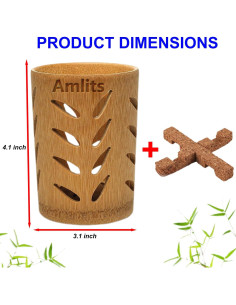 Soporte de Cepillo de Dientes de Bambú Amlits - Drenaje Rápido 2
