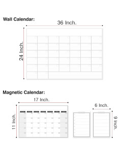 Calendario de Pared Borrable Lushleaf 61x91 cm Reutilizable 2