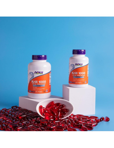 Suplemento Omega-3 Krill NOW Foods 1000 mg 60 Cápsulas Blandas
