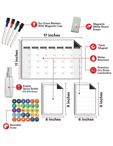 Calendario de Pared Borrable Lushleaf 61x91 cm Reutilizable Calendario de Pared Borrable Lushleaf 61x91 cm Reutilizable