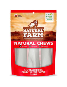Huesos Rellenos para Perros Natural Farm Mantequilla de Maní 3 Unidades 2
