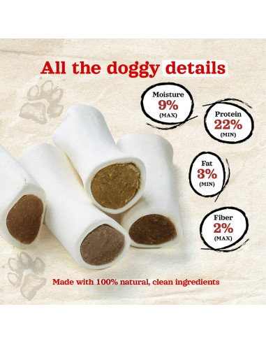 Huesos Rellenos para Perros Natural Farm Mantequilla de Maní 3 Unidades