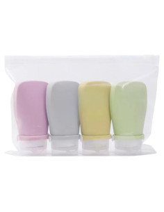 4 Botellas de Viaje Silicona xincx 60ml A prueba de Fugas