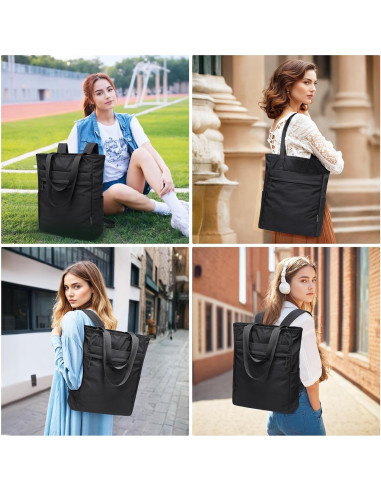 Mochila Tote Convertible GOLF SUPAGS Plegable Nylon 15L Negra