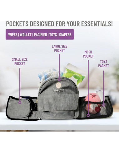 Portabebés CarryMe 8-en-1 Ergonómico Gris Grafito 3.6-20.4 kg