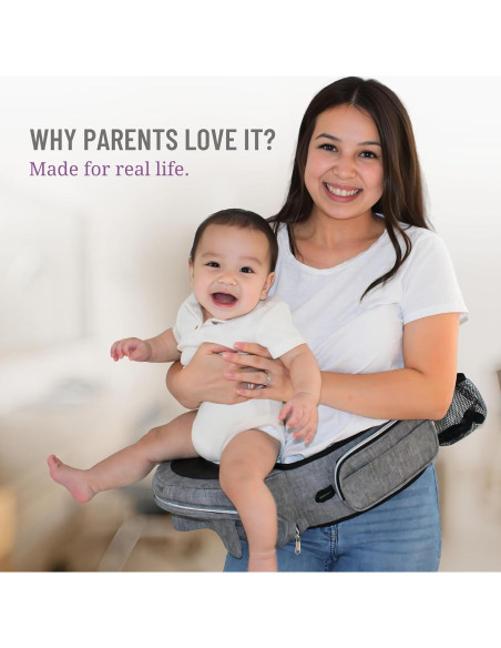 Portabebés CarryMe 8-en-1 Ergonómico Gris Grafito 3.6-20.4 kg