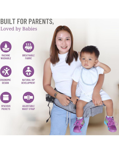 Portabebés CarryMe 8-en-1 Ergonómico Gris Grafito 3.6-20.4 kg