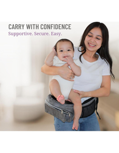 Portabebés CarryMe 8-en-1 Ergonómico Gris Grafito 3.6-20.4 kg