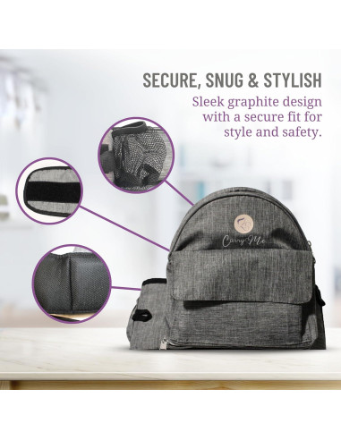 Portabebés CarryMe 8-en-1 Ergonómico Gris Grafito 3.6-20.4 kg