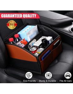 Organizador de Asiento de Coche Uplien FJS de Cuero Plegable 2