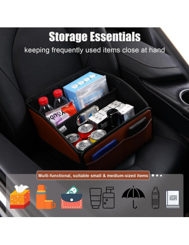 Organizador de Asiento de Coche Uplien FJS de Cuero Plegable