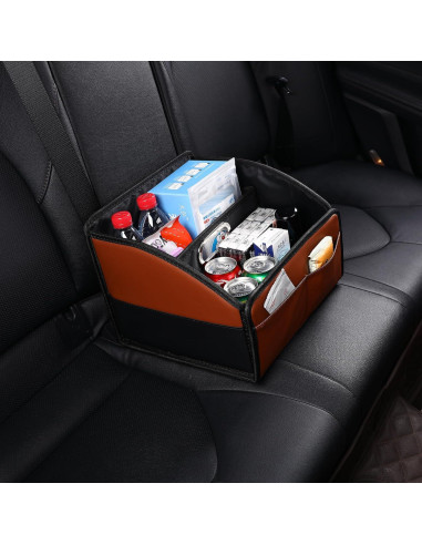 Organizador de Asiento de Coche Uplien FJS de Cuero Plegable