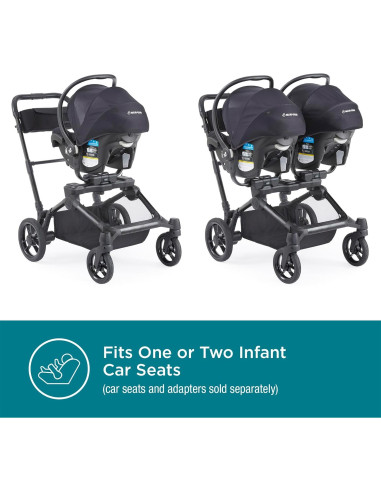 Carrito de bebé Contours Element convertible doble negro