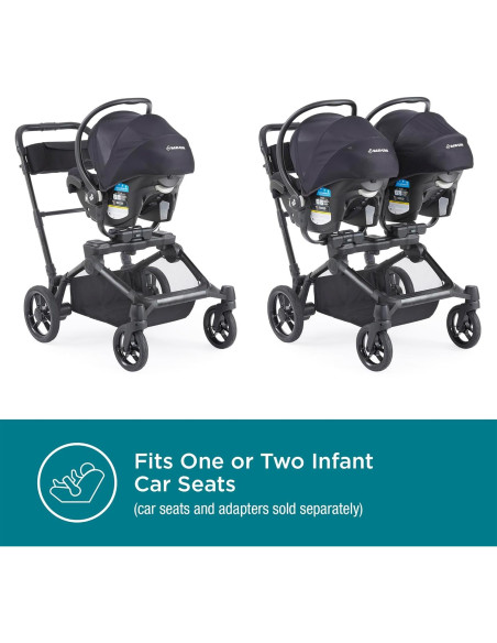 Carrito de bebé Contours Element convertible doble negro
