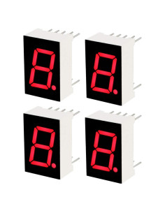 Tubo LED Digital 7 Segmentos uxcell 1 Bit Rojo 4 Pcs