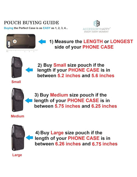 Soporte de teléfono celular militar AH para funda robusta - Negro