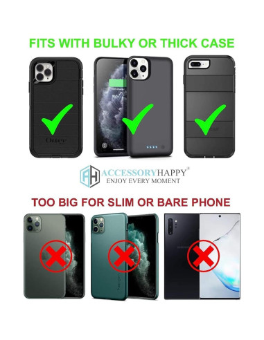 Soporte de teléfono celular militar AH para funda robusta - Negro