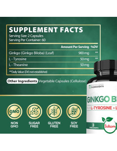 Suplemento Ginkgo Biloba 1000mg Satoomi - 120 Cápsulas 2