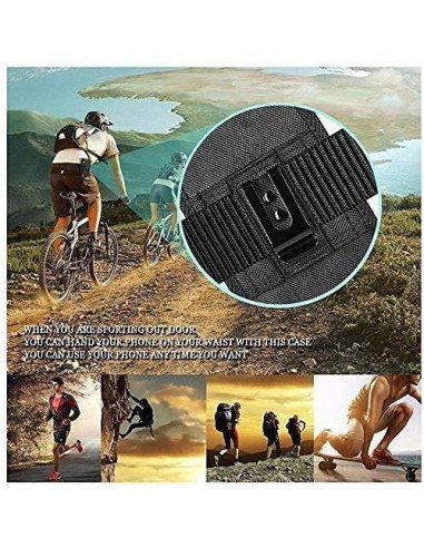 Soporte de teléfono celular militar AH para funda robusta - Negro