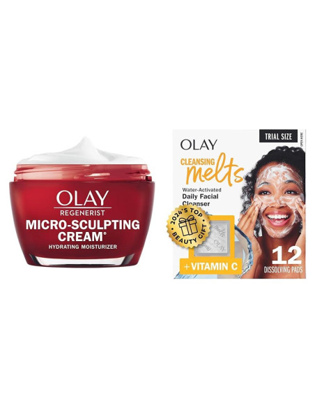 Crema Microescultora Olay 48 g + Limpiadores Derretidos 12 ct Crema Microescultora Olay 48 g + Limpiadores Derretidos 12 ct