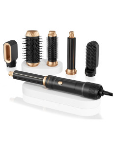 Secador y Cepillo 6 en 1 Atopskins 1000W Iónico Negro