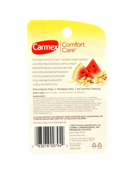 Bálsamo Labial Carmex Comfort Care Sandía 3 Unidades Bálsamo Labial Carmex Comfort Care Sandía 3 Unidades