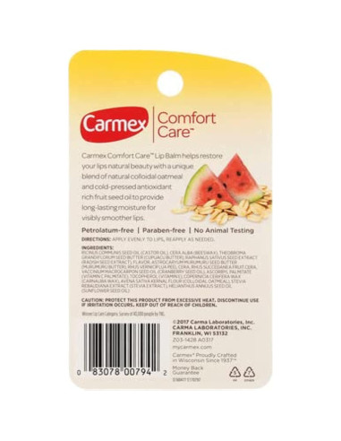 Bálsamo Labial Carmex Comfort Care Sandía 3 Unidades