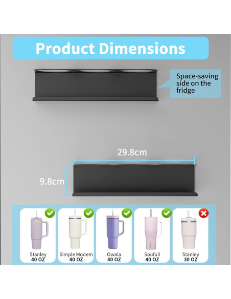 Organizador Magnético de Botellas Nardo Visgo para Stanley 30 y 40 oz Organizador Magnético de Botellas Nardo Visgo para Stanley 30 y 40 oz
